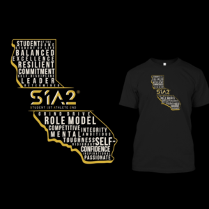 Student 1st Athlete 2nd 3D brand design w/ Cali shape | Design de T-shirt par 2ndfloorharry