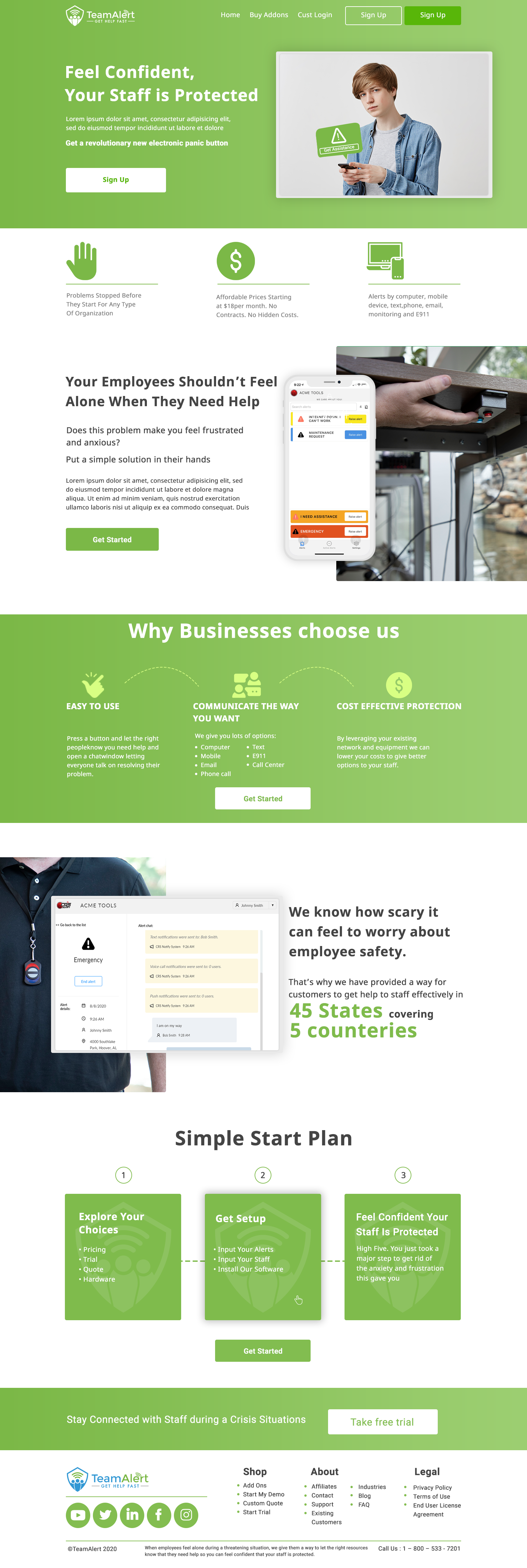 Web Design by divyanshutomar78 for TeamAlert | Design #25157534