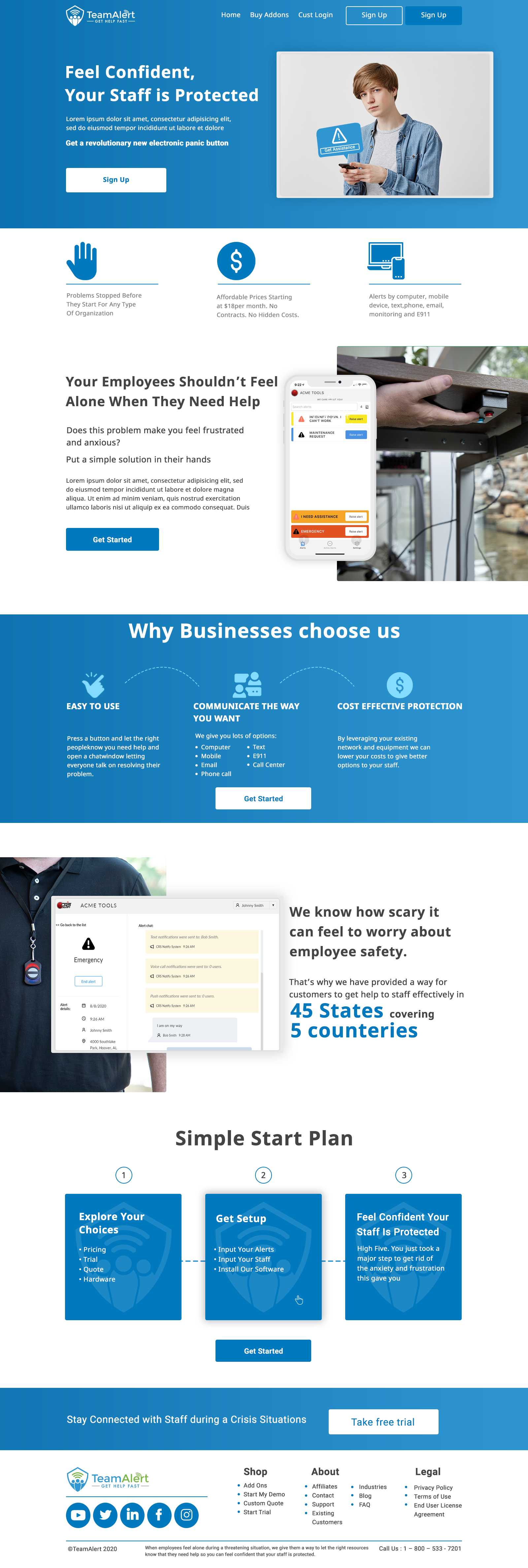 Web Design by divyanshutomar78 for TeamAlert | Design #25157544