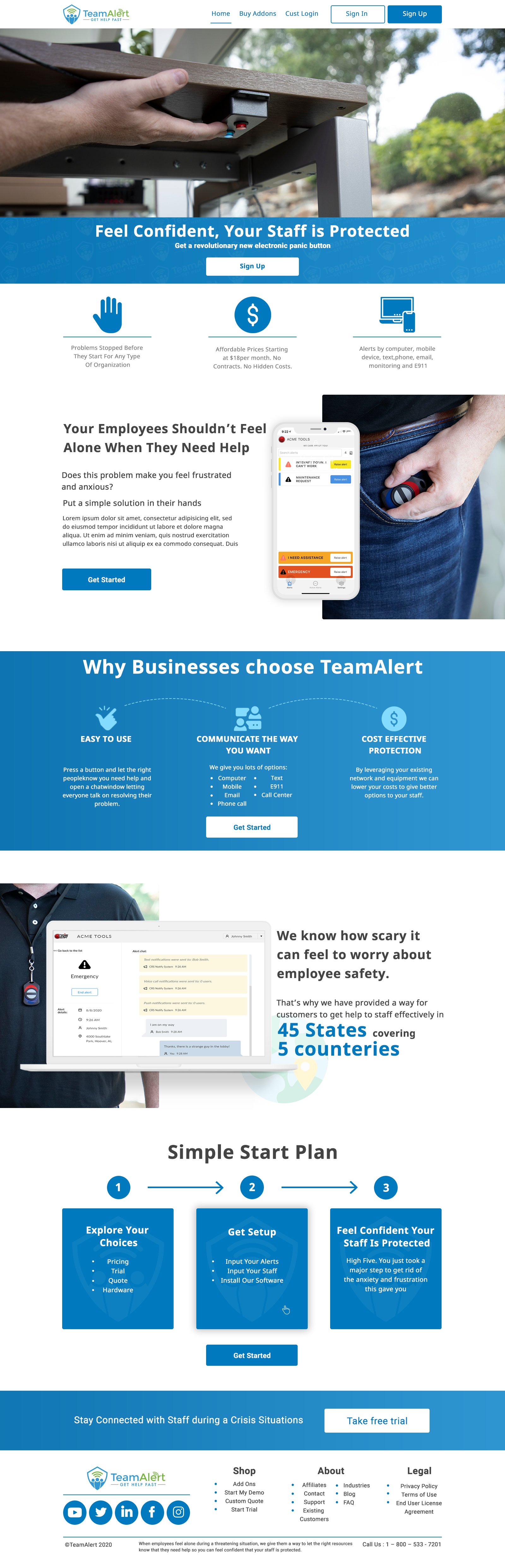 Web Design by divyanshutomar78 for TeamAlert | Design #25165694