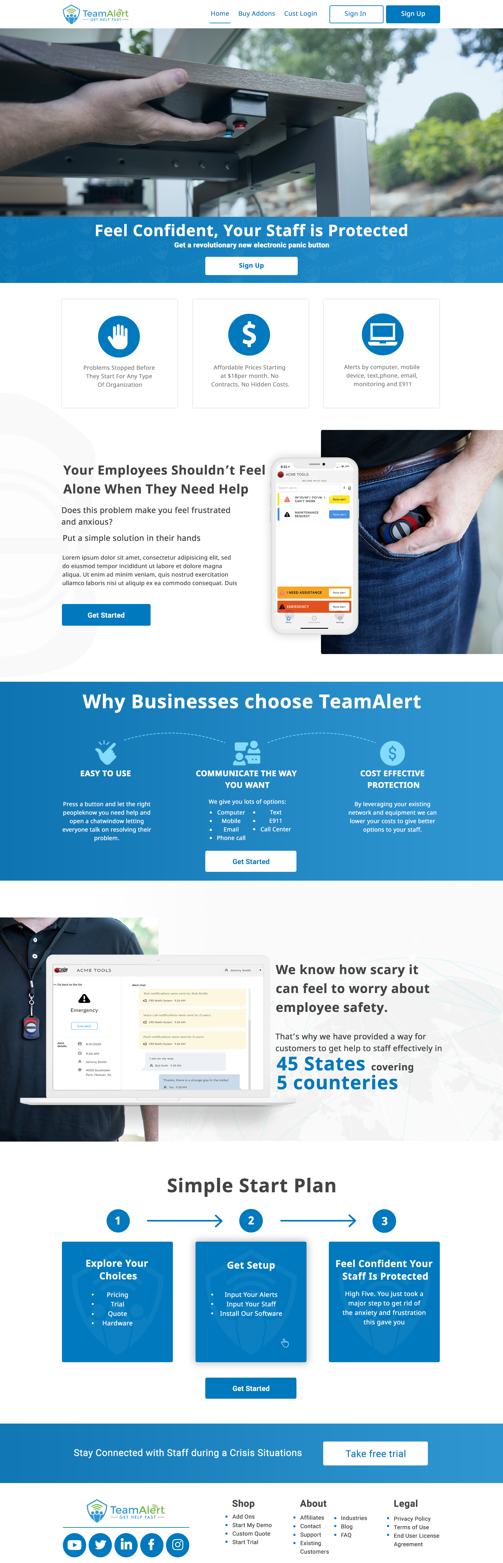 Web Design by divyanshutomar78 for TeamAlert | Design #25166560