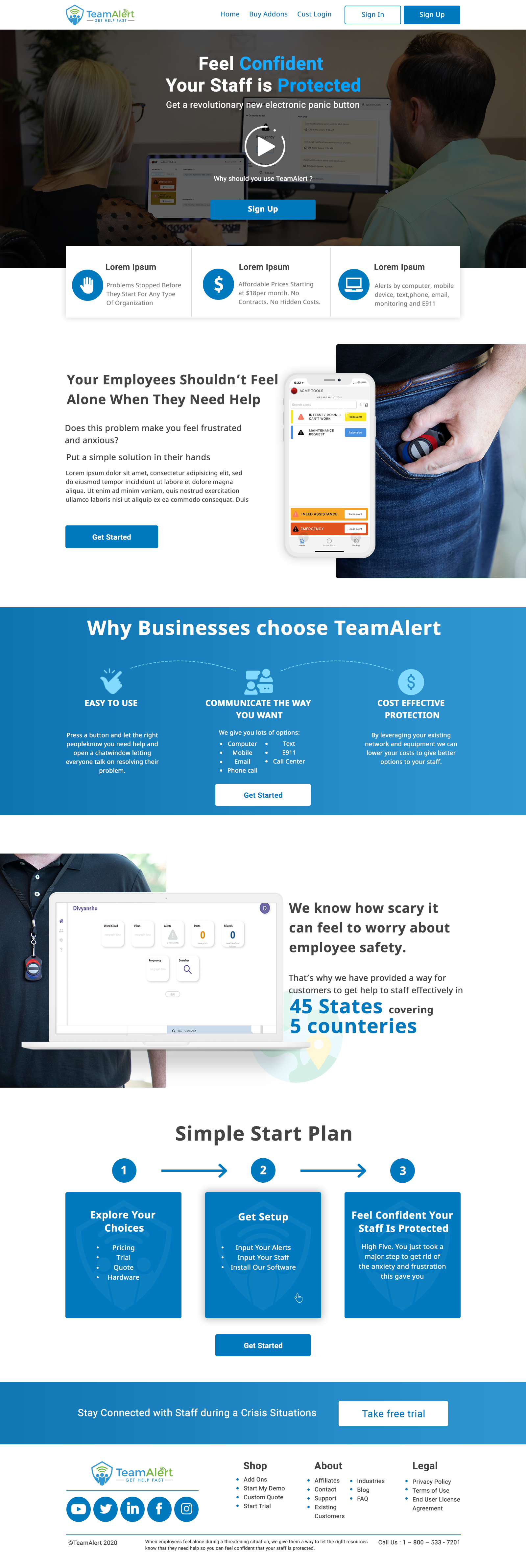 Web Design by divyanshutomar78 for TeamAlert | Design #25169320
