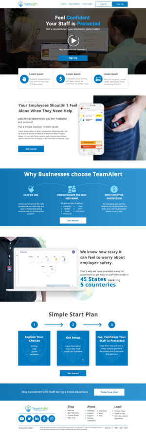 Web Design by divyanshutomar78 for TeamAlert | Design: #25169320