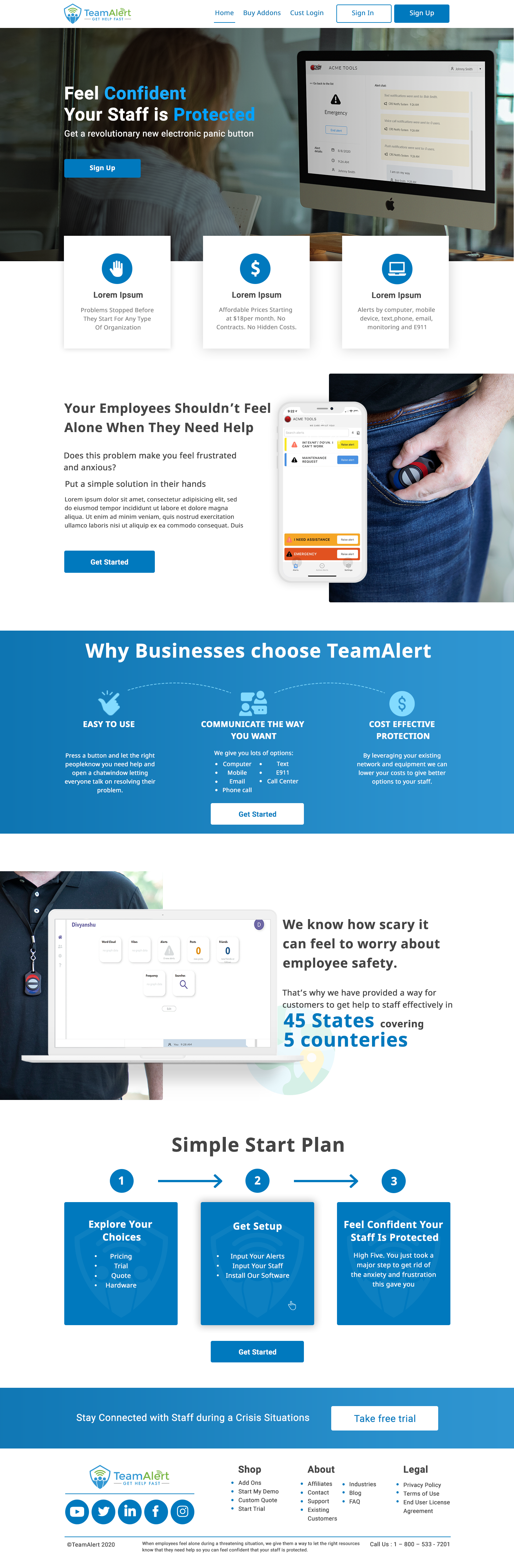 Web Design by divyanshutomar78 for TeamAlert | Design #25169322