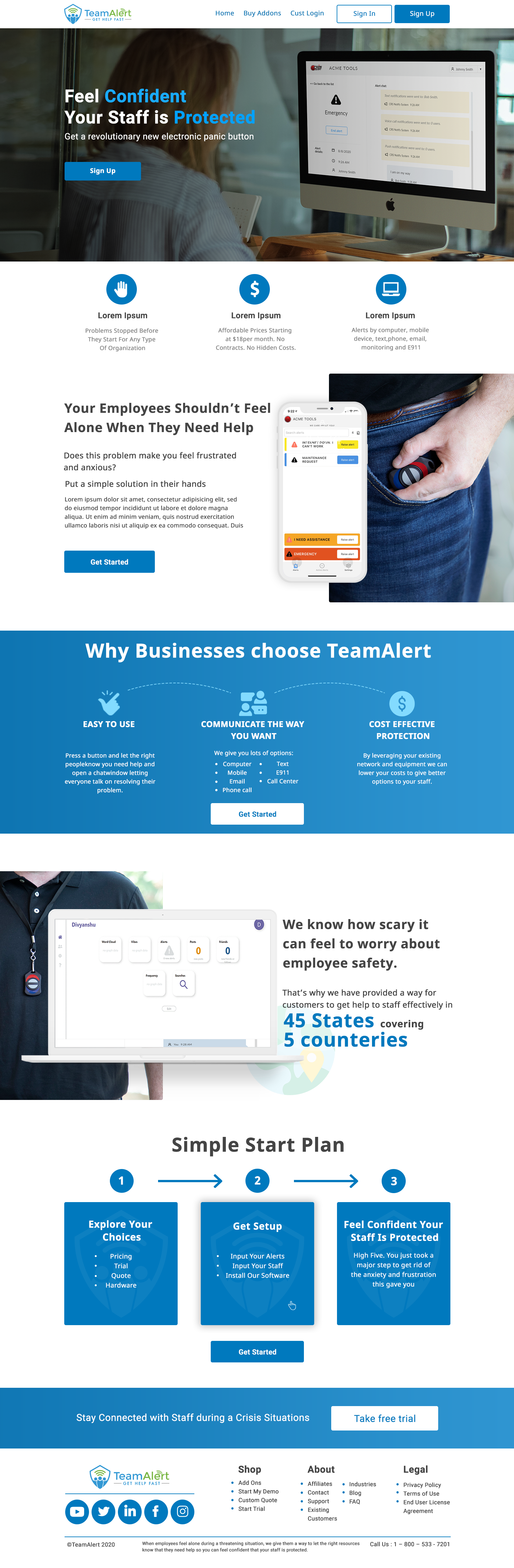 Web Design by divyanshutomar78 for TeamAlert | Design #25169325