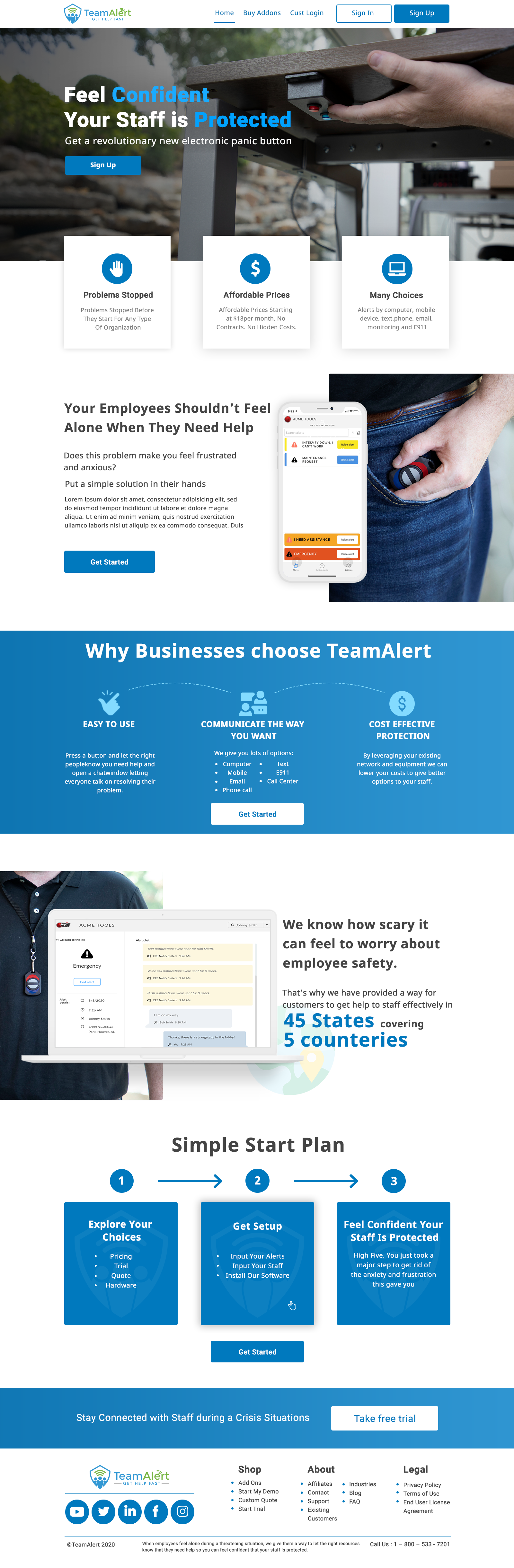 Web Design by divyanshutomar78 for TeamAlert | Design #25171082