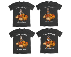 Pitbull, Pumpkin and Autumn t-shirt design | T-Shirt-Design von Sofia Pereira