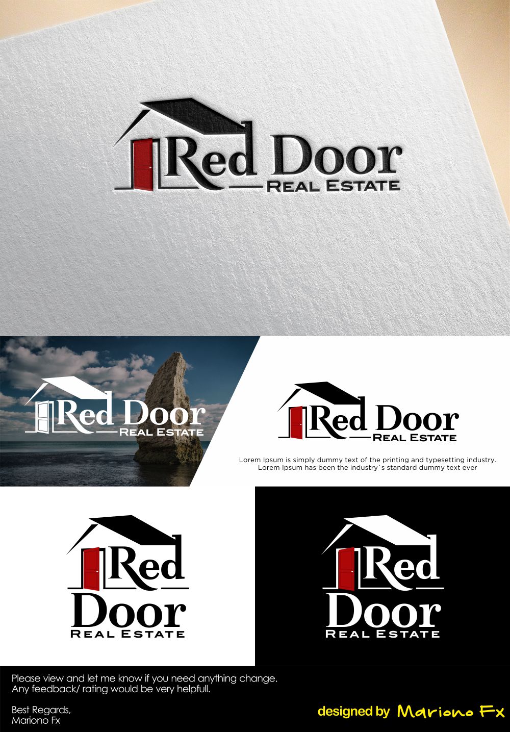 Logo Design by Mariono Fx for Red Door Real Estate | Design #25159292