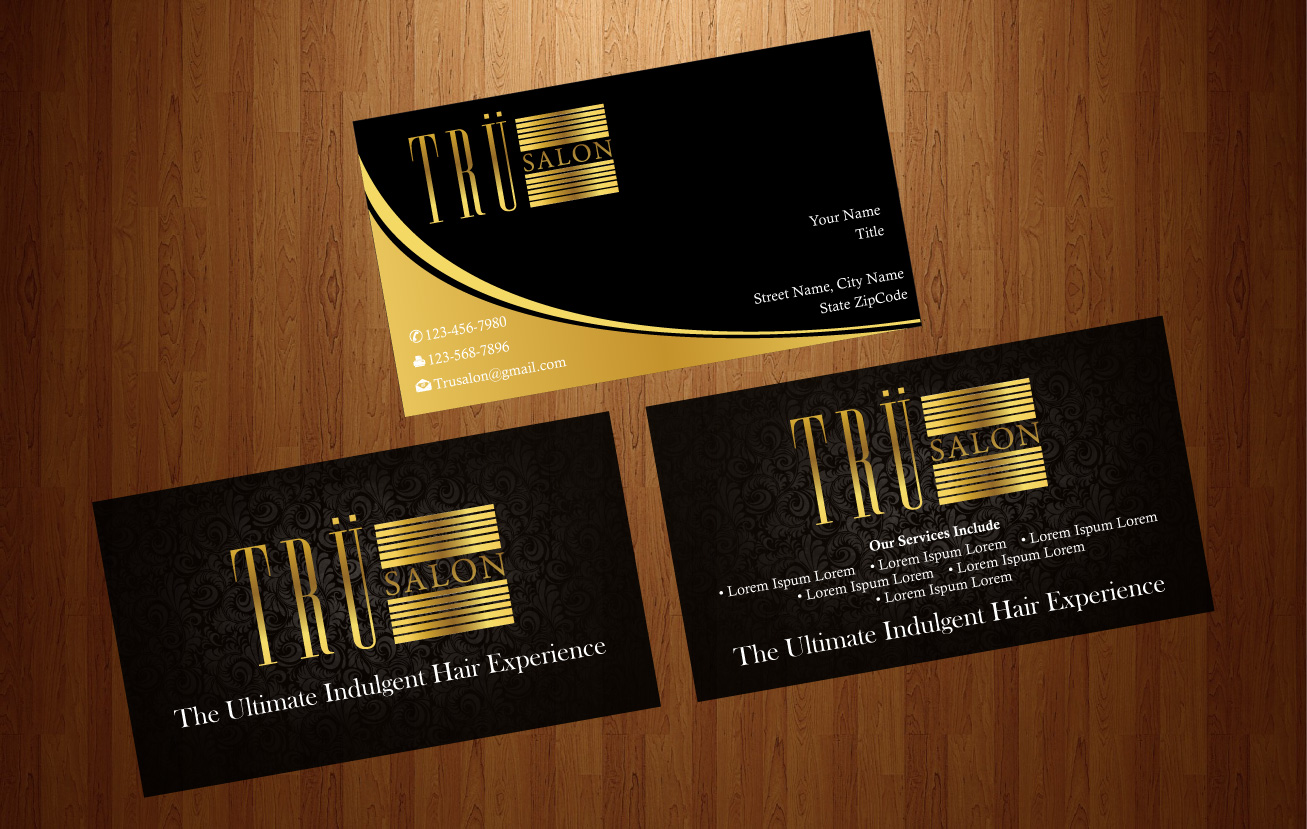Business Card Design by HarmiDesigning for trü salon inc | Design #3087181