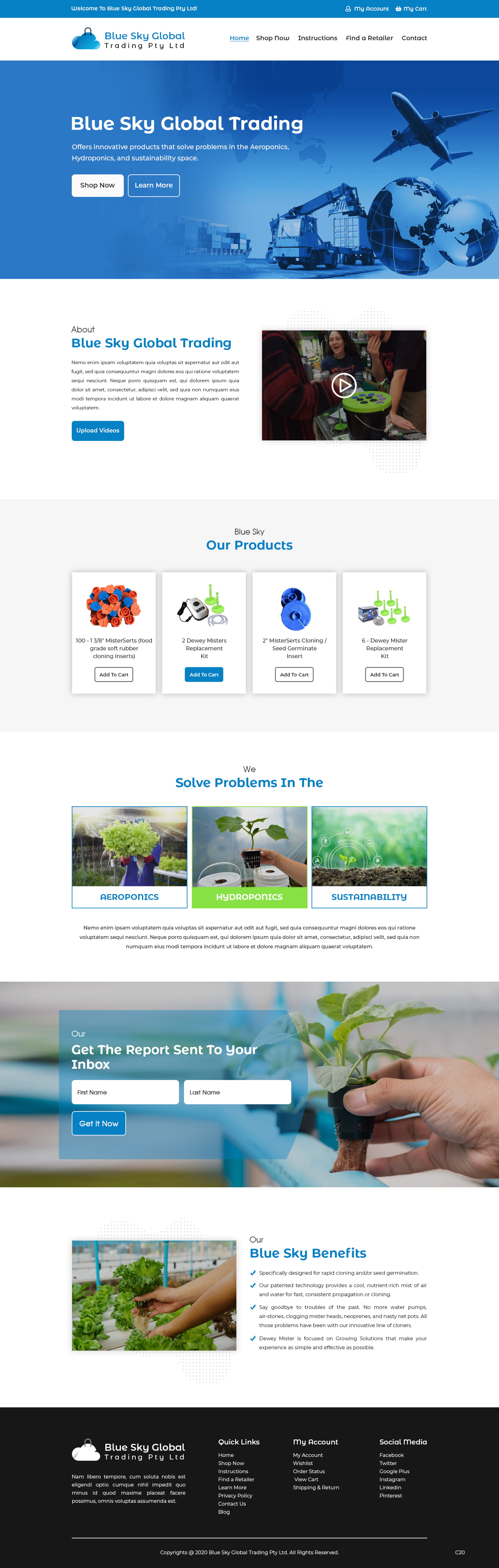 Web-Design von pb für Blue Sky Global Trading Pty Ltd | Design #25165784