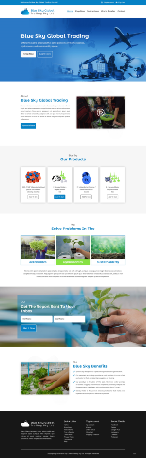 Web Design by pb for Blue Sky Global Trading Pty Ltd | Design: #25165784