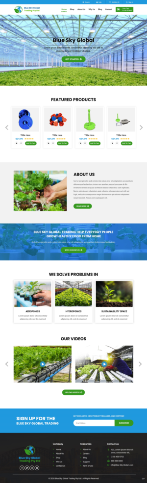Web Design by pb for Blue Sky Global Trading Pty Ltd | Design: #25165795