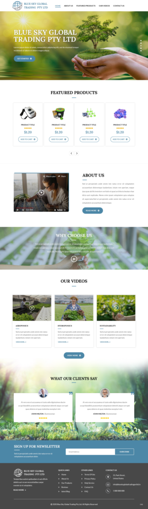 Web Design by pb for Blue Sky Global Trading Pty Ltd | Design: #25165804