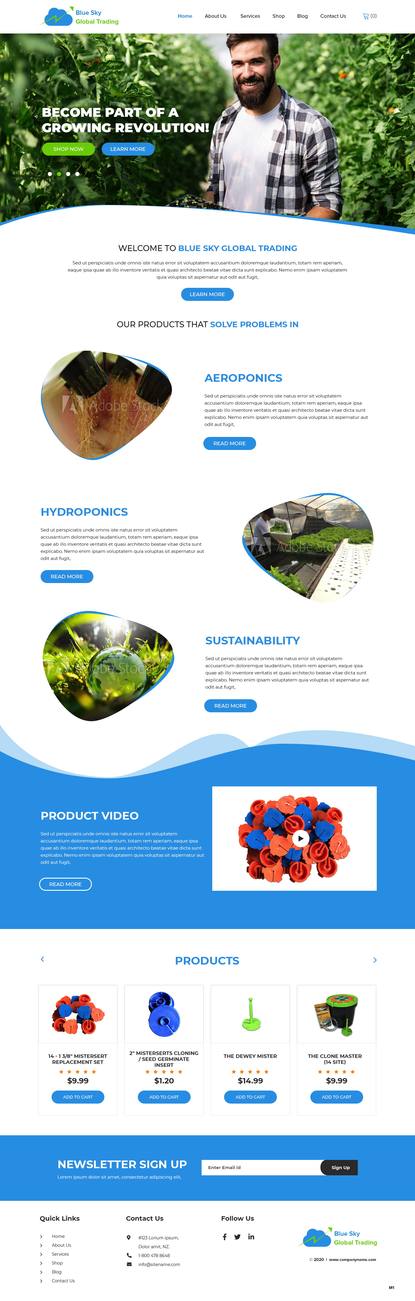 Web Design par pb pour Blue Sky Global Trading Pty Ltd | Design #25165807