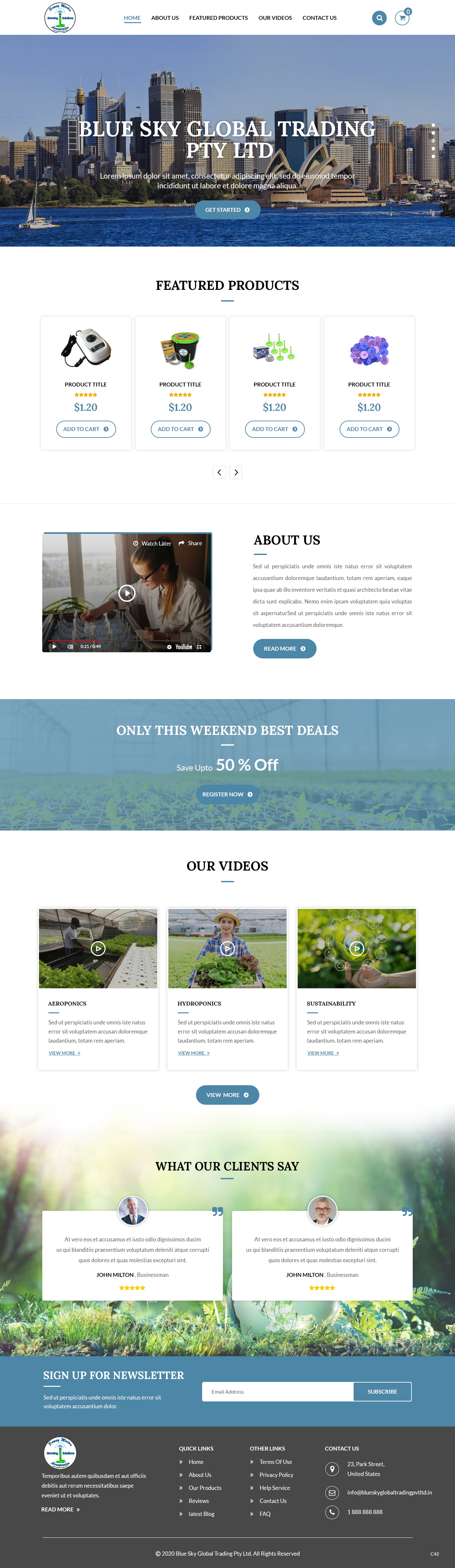 Diseño Web por pb para Blue Sky Global Trading Pty Ltd | Diseño #25182092