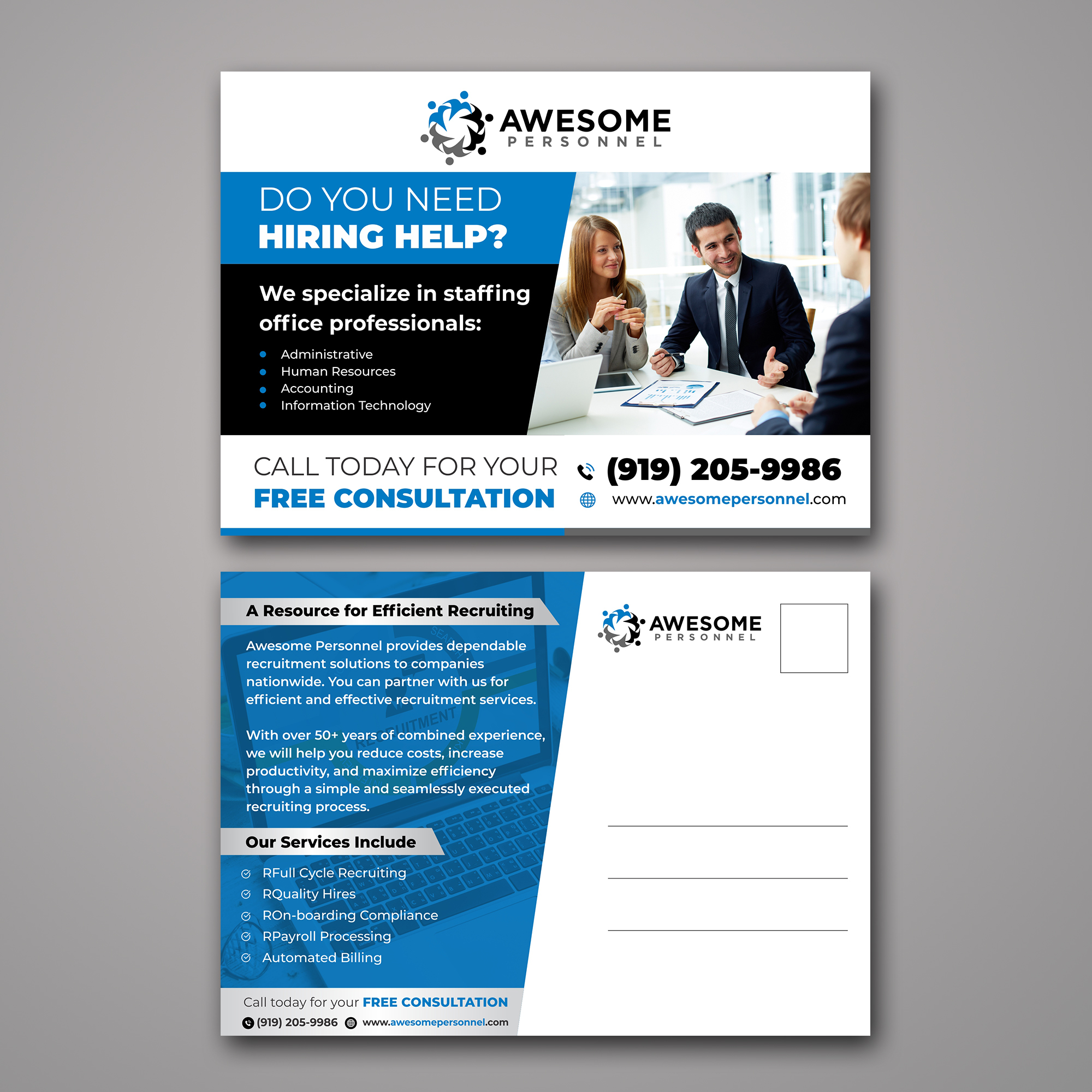 Diseño de Postal por ecorokerz para Strategic Resume Associates | Diseño #25170608