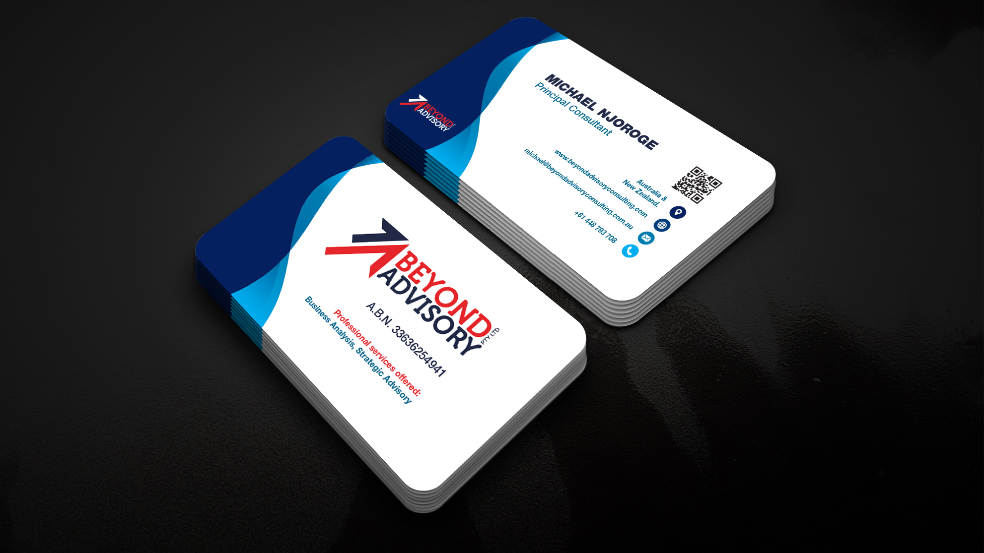 Business Card Design by Vicky Graphics for Beyond Advisory Consulting  | Design #25186282