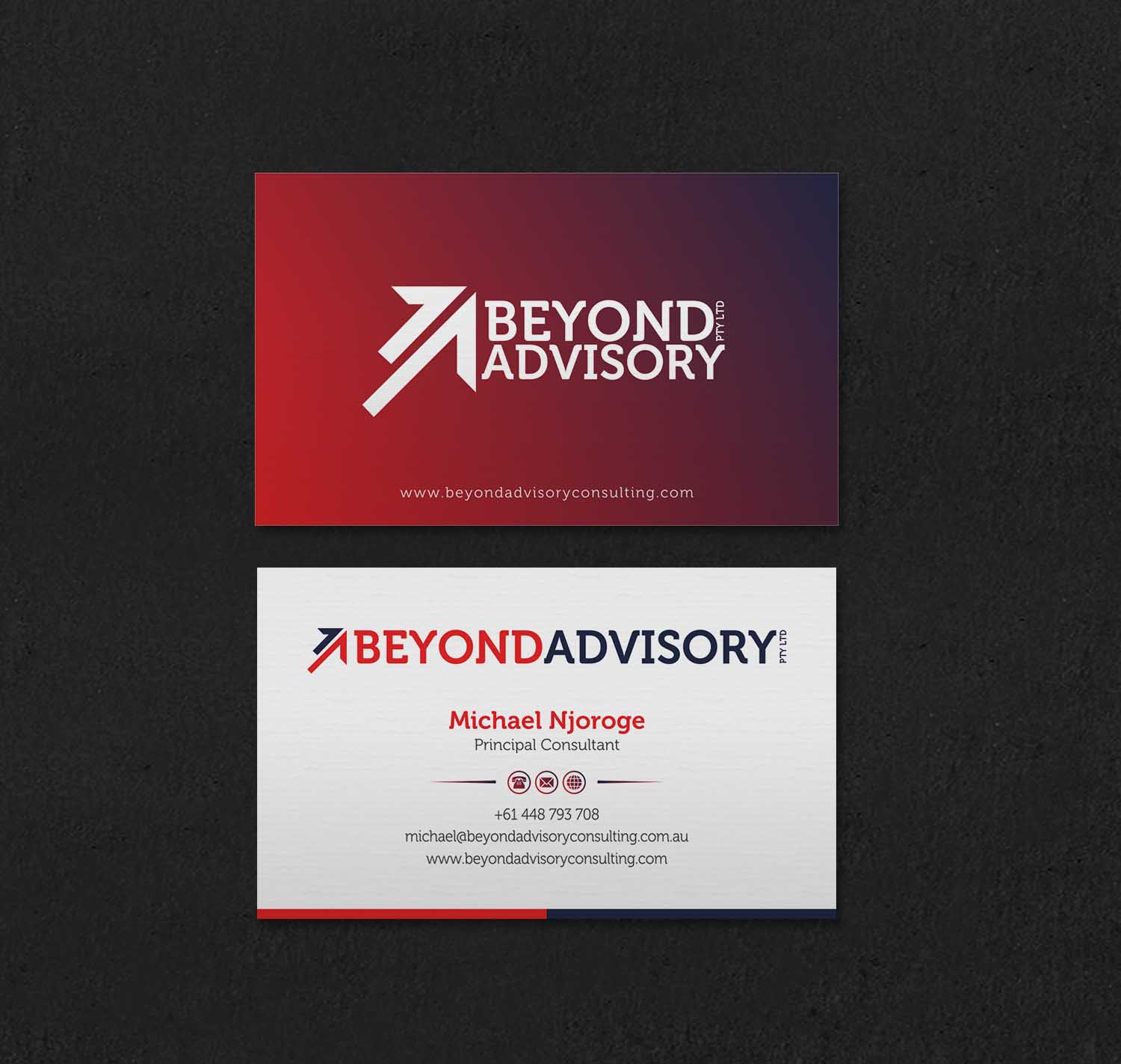 Business Card Design by INDIAN_Ashok for Beyond Advisory Consulting  | Design #25173973