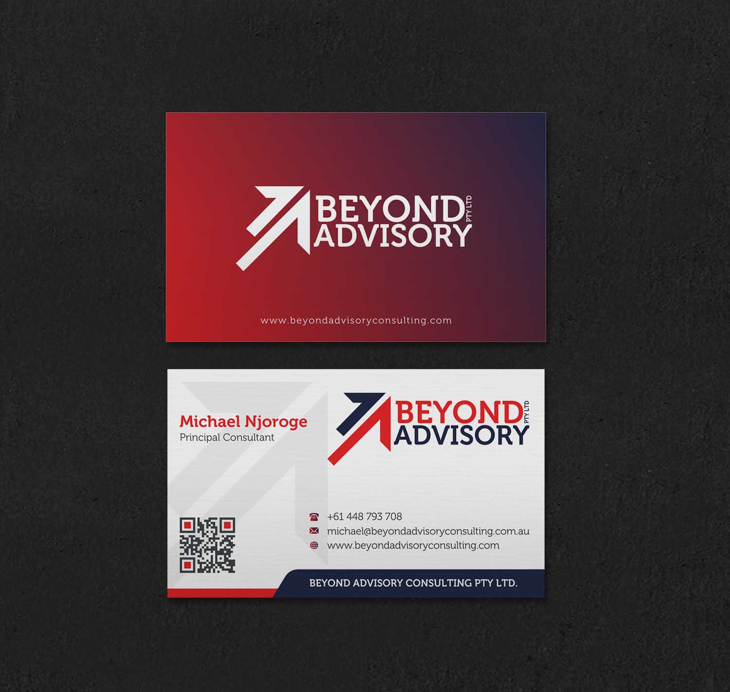Business Card Design by INDIAN_Ashok for Beyond Advisory Consulting  | Design #25173980
