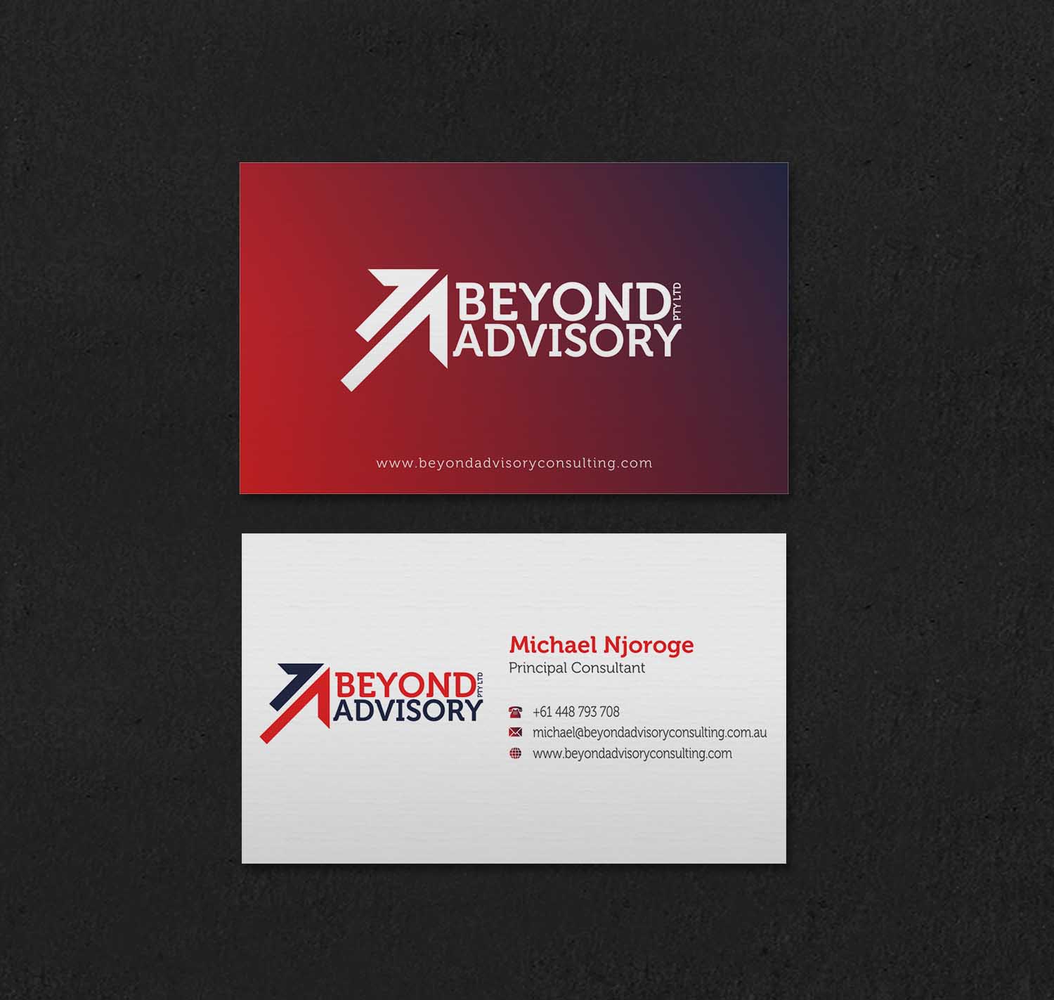 Business Card Design by INDIAN_Ashok for Beyond Advisory Consulting  | Design #25173982