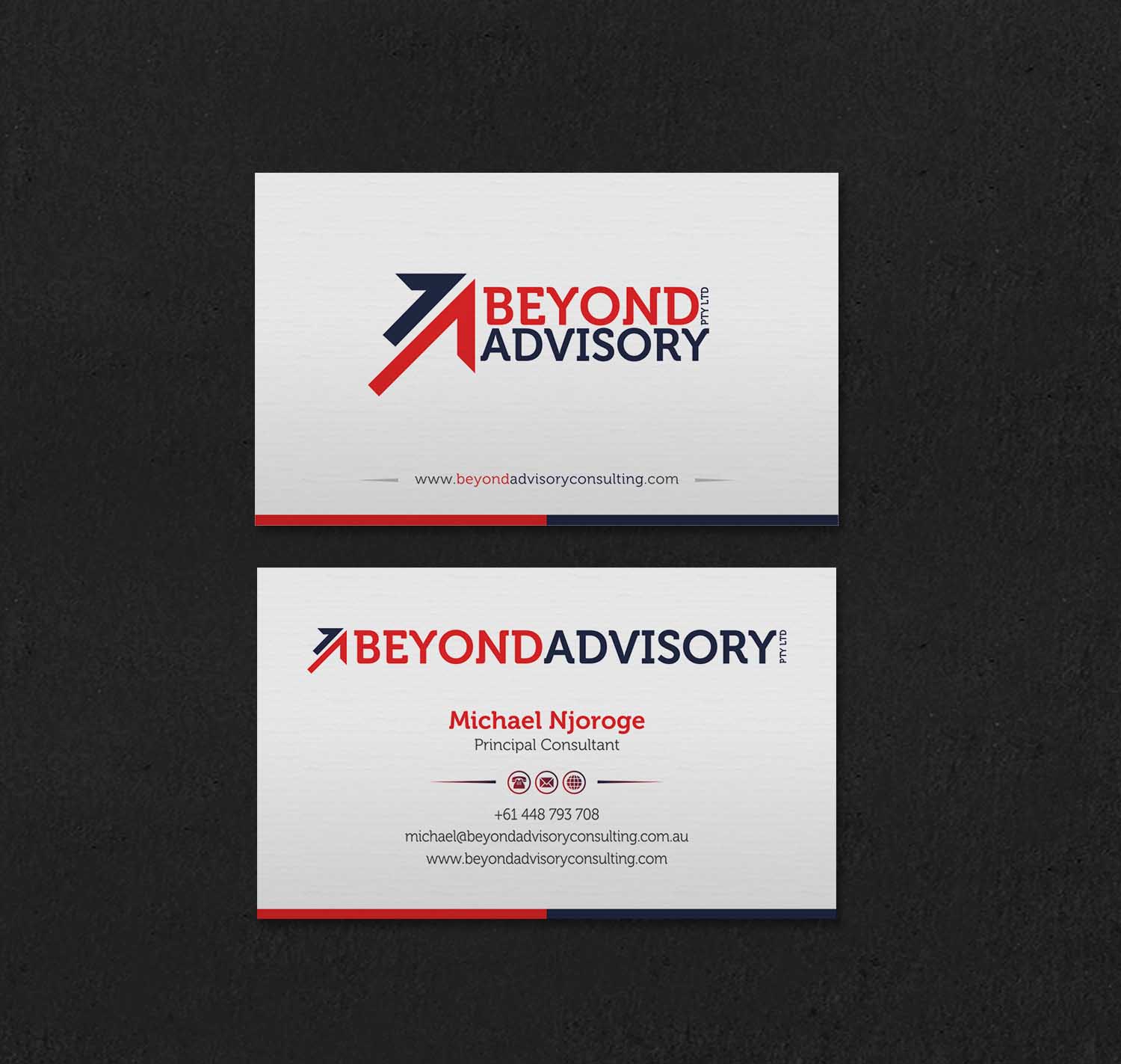 Business Card Design by INDIAN_Ashok for Beyond Advisory Consulting  | Design #25173989