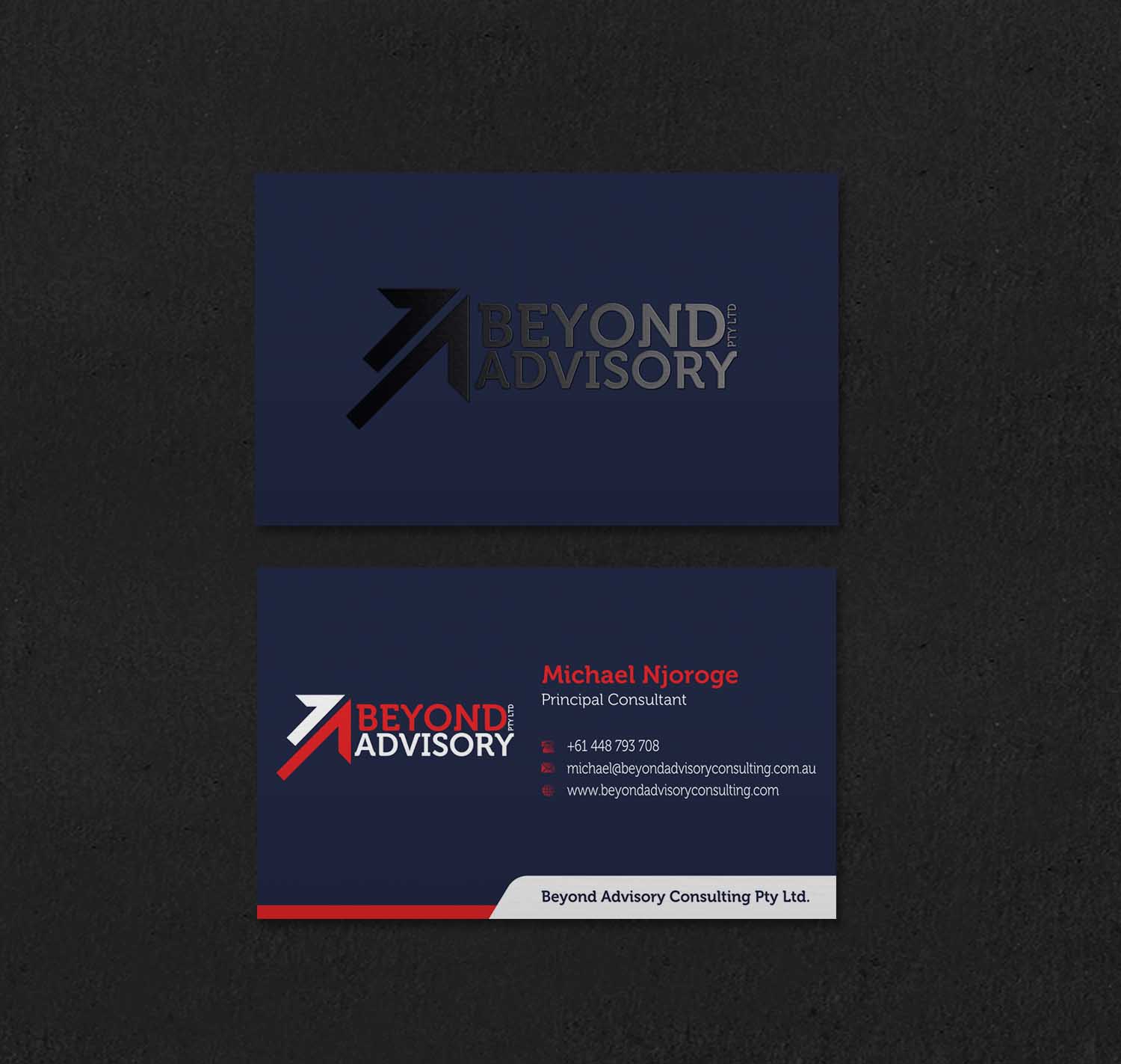 Business Card Design by INDIAN_Ashok for Beyond Advisory Consulting  | Design #25174008
