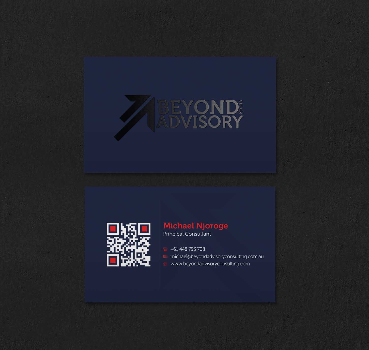 Business Card Design by INDIAN_Ashok for Beyond Advisory Consulting  | Design #25174011