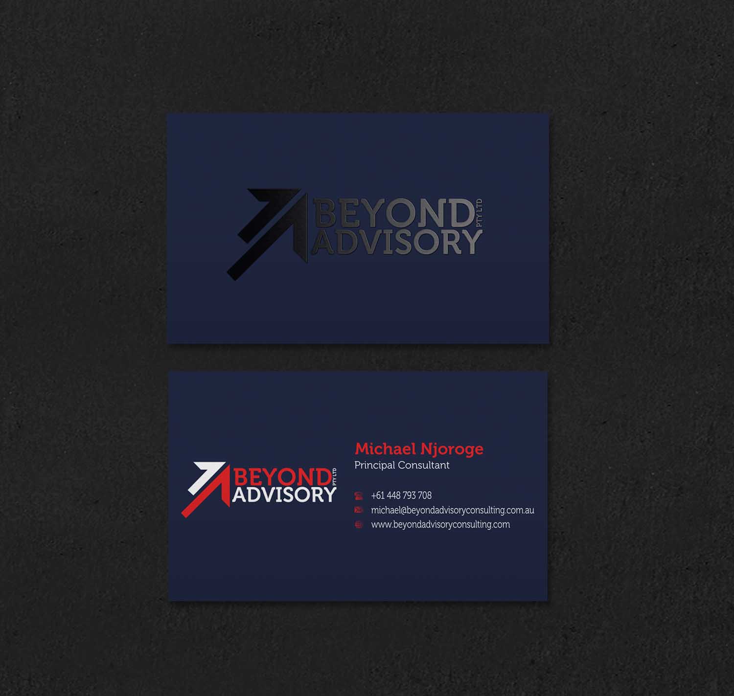 Business Card Design by INDIAN_Ashok for Beyond Advisory Consulting  | Design #25174012