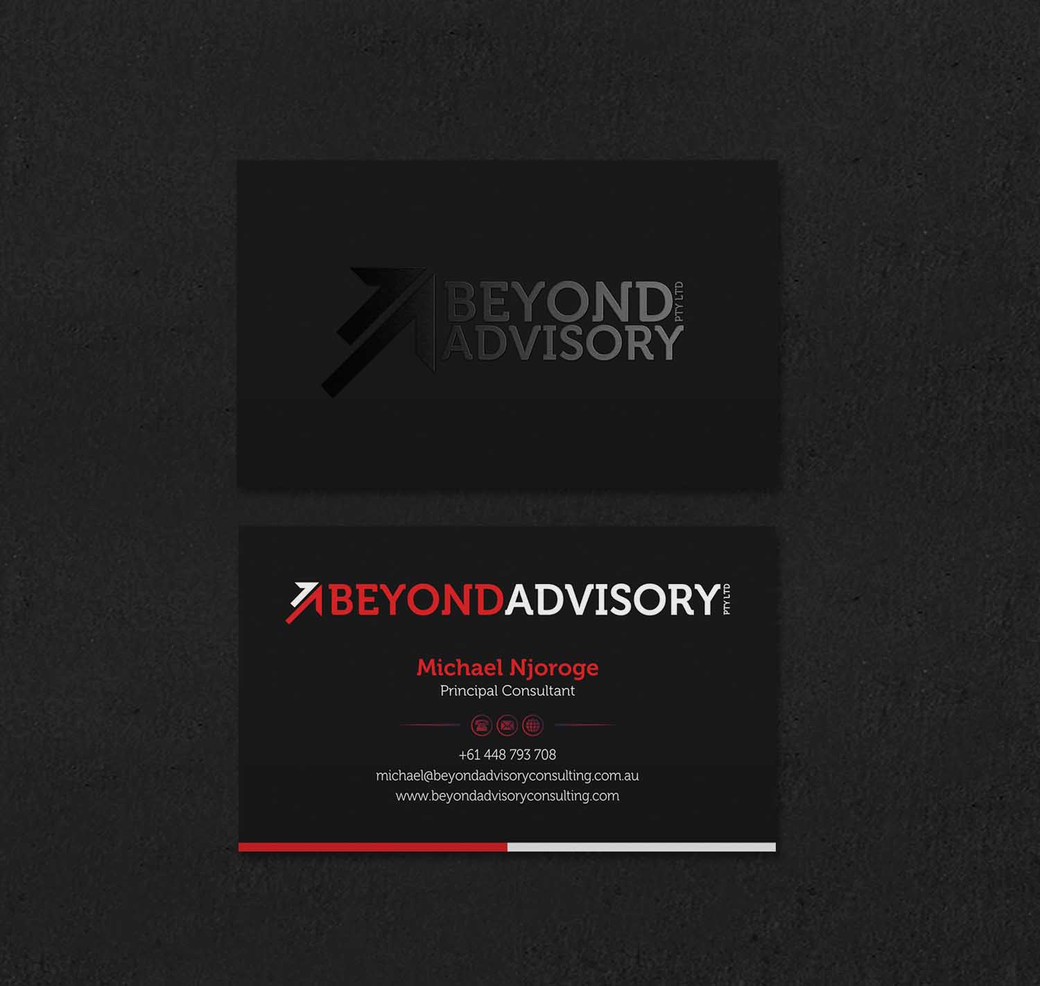 Business Card Design by INDIAN_Ashok for Beyond Advisory Consulting  | Design #25174024