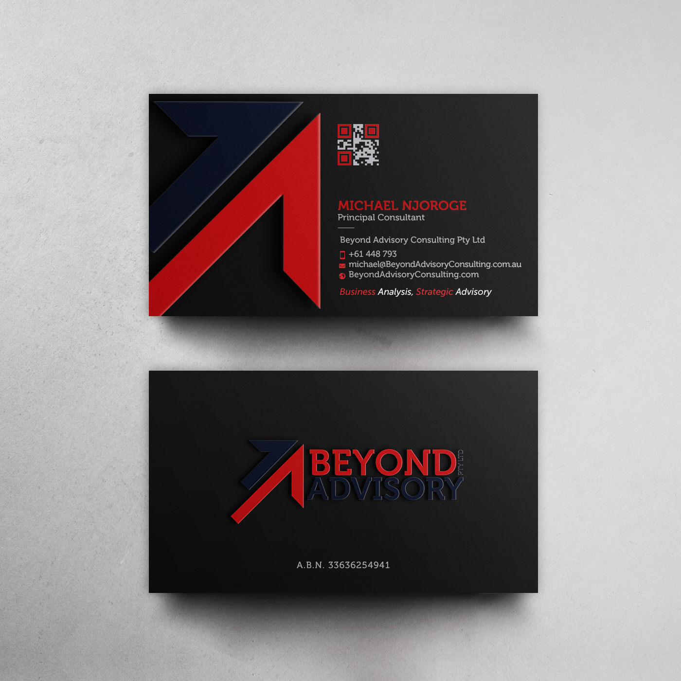 Business Card Design by chandrayaan.creative for Beyond Advisory Consulting  | Design #25194322