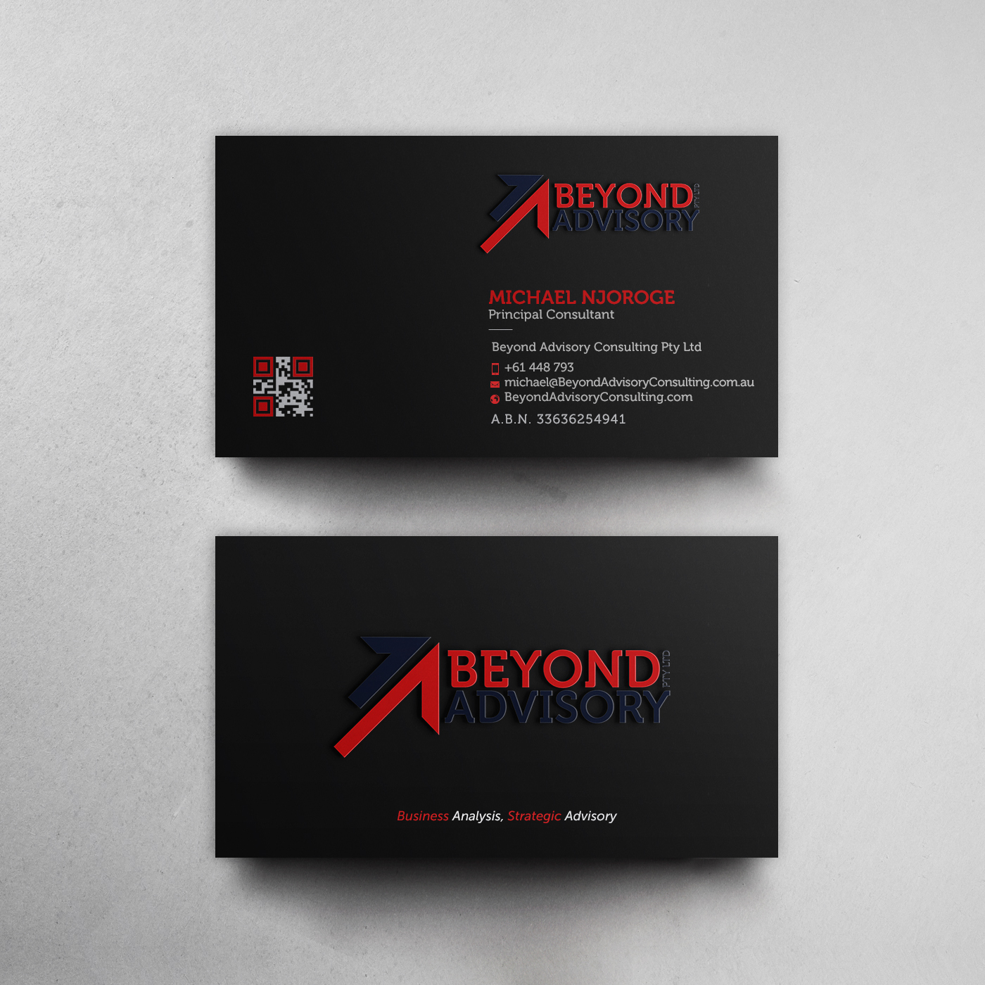Business Card Design by chandrayaan.creative for Beyond Advisory Consulting  | Design #25194335