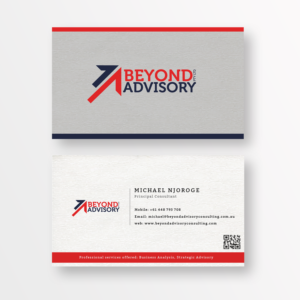 Diseño de Tarjeta de Presentación por G  &amp;  K para Beyond Advisory Consulting  | Diseño: #25195204