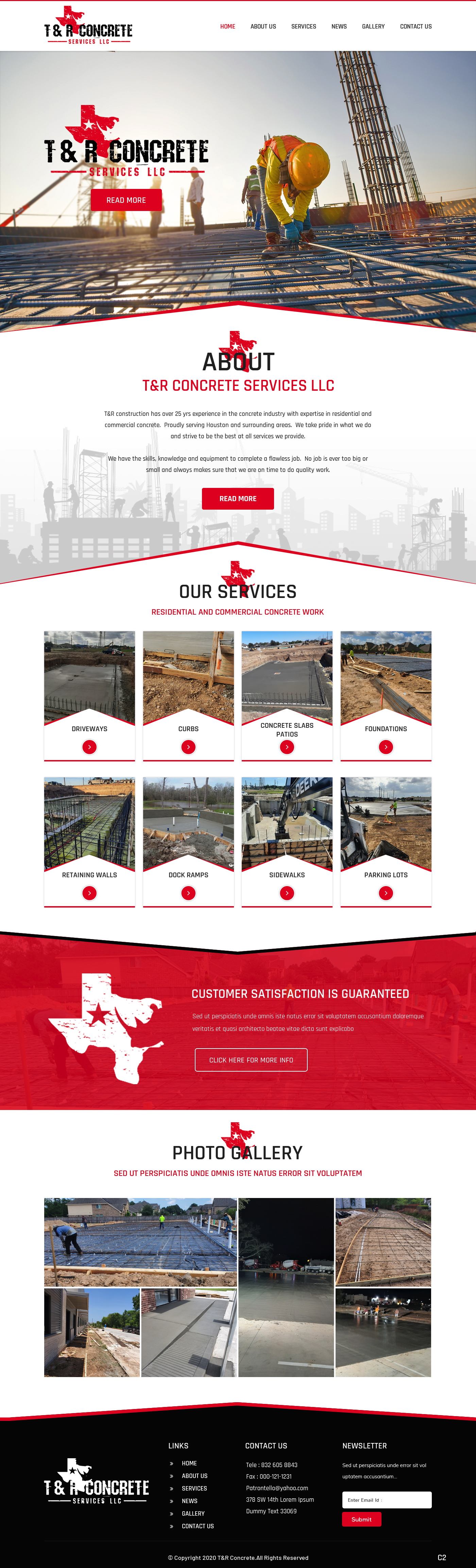 Web Design par pb pour T & R Concrete Services LLC  | Design #25182125