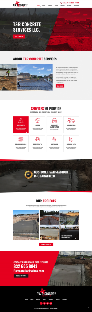 Web Design by pb for T & R Concrete Services LLC  | Design: #25182126