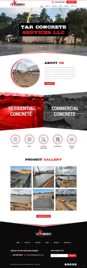 Web Design by pb for T & R Concrete Services LLC  | Design: #25182127