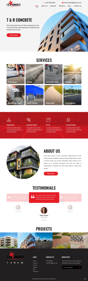 Web Design by pb for T & R Concrete Services LLC  | Design: #25182132