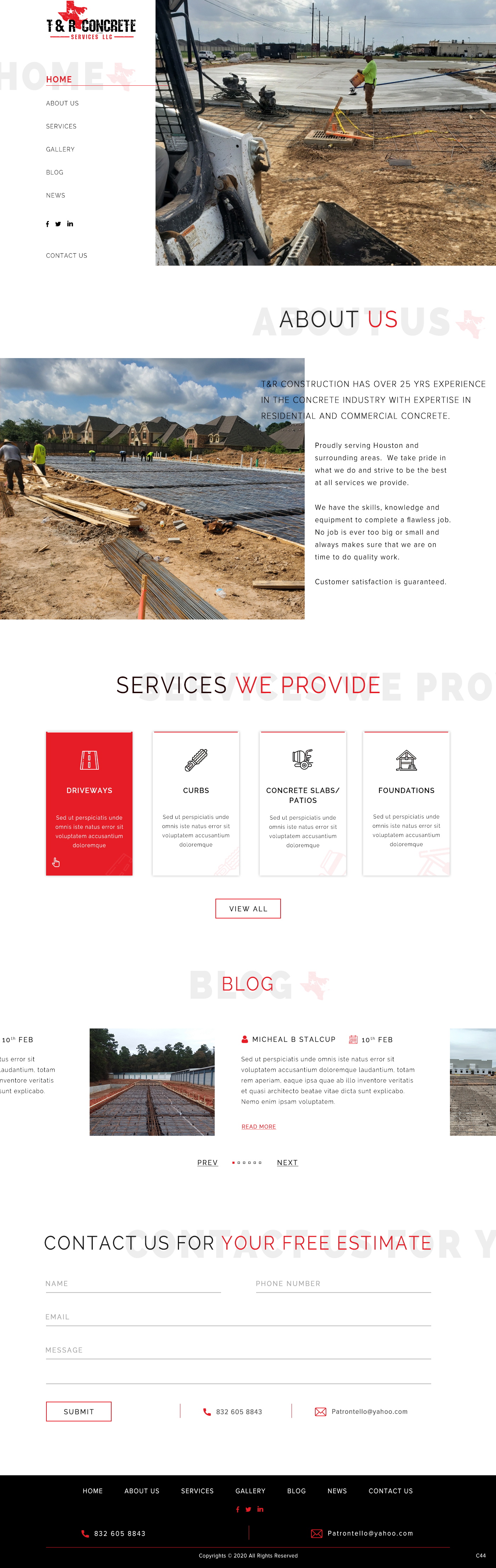 Web Design by pb for T & R Concrete Services LLC  | Design #25182133