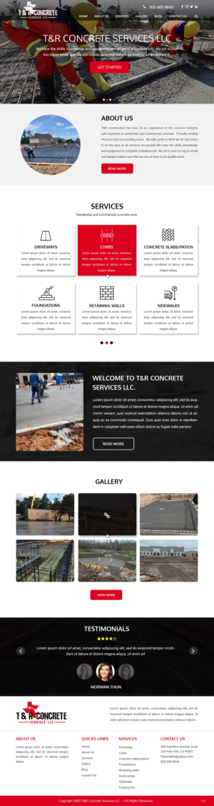Web Design by pb for T & R Concrete Services LLC  | Design: #25182134