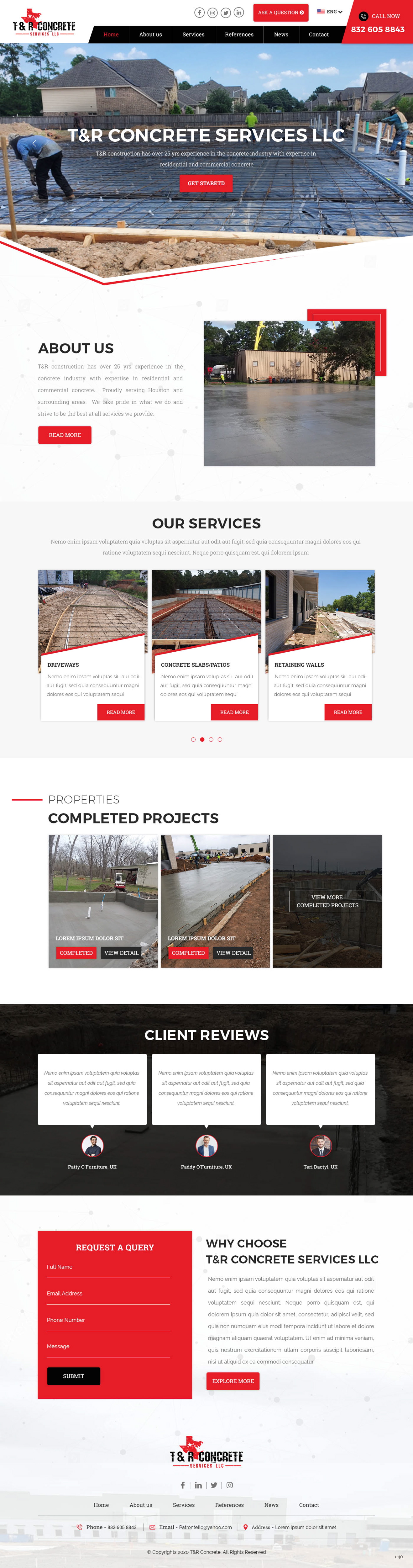 Web Design by pb for T & R Concrete Services LLC  | Design #25182136