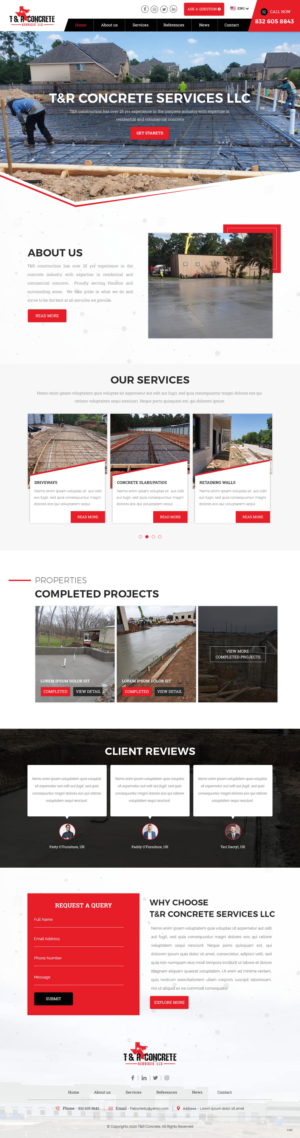 Web Design by pb for T & R Concrete Services LLC  | Design: #25182136