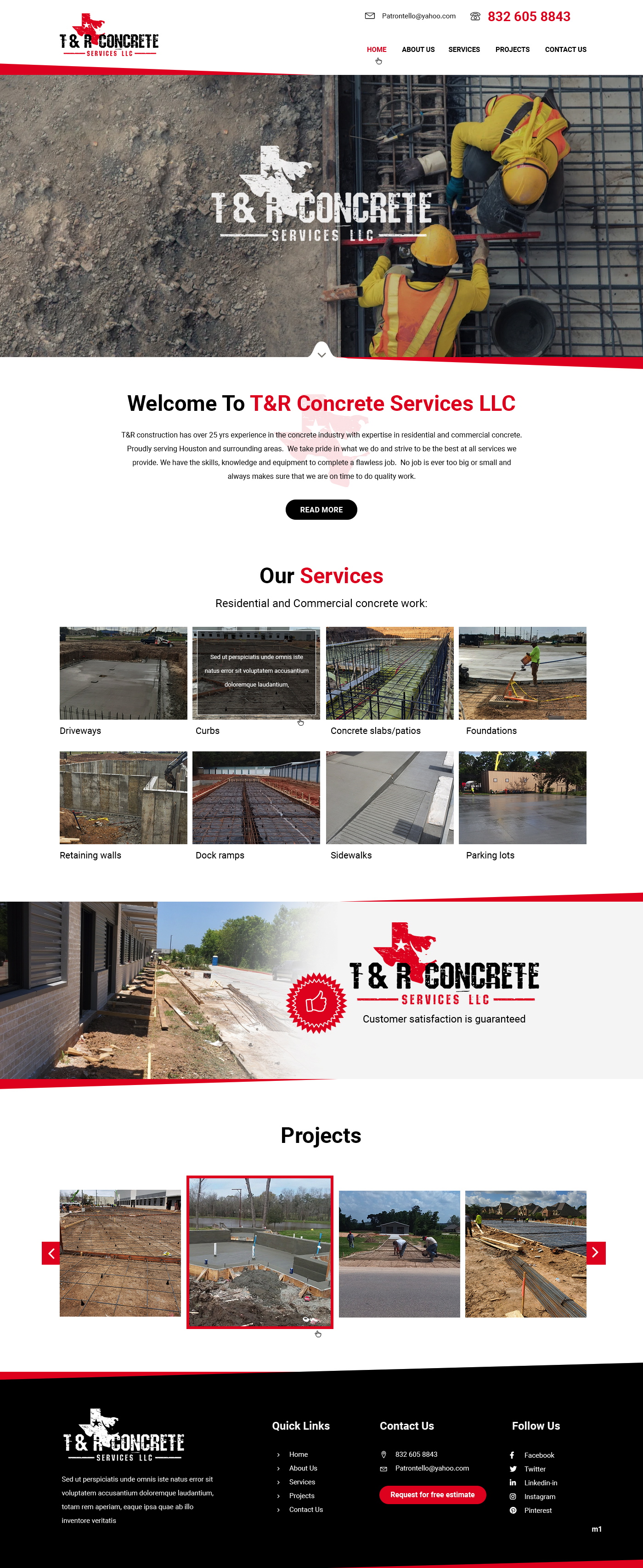 Web Design by pb for T & R Concrete Services LLC  | Design #25182138