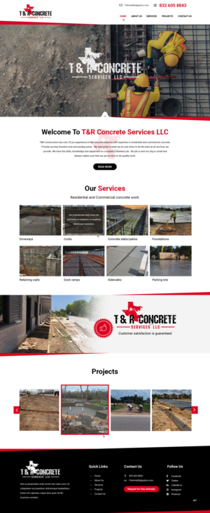 Web Design by pb for T & R Concrete Services LLC  | Design: #25182138
