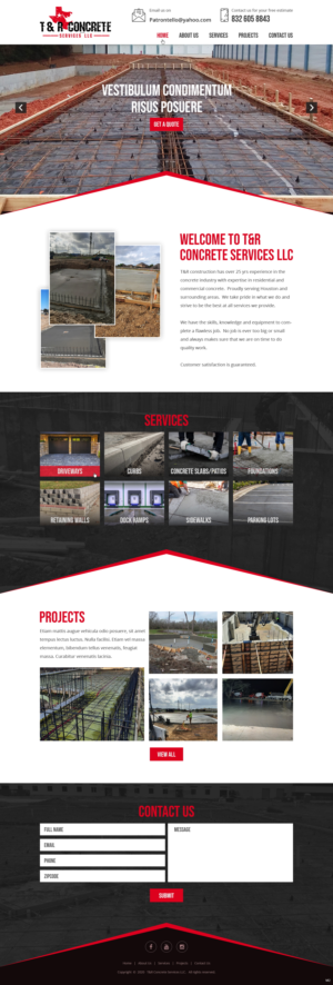 Web Design by pb for T & R Concrete Services LLC  | Design: #25182139
