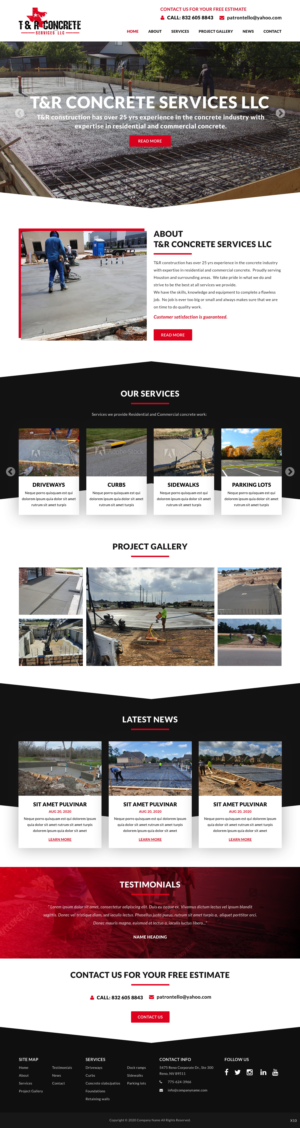 Web Design by pb for T & R Concrete Services LLC  | Design: #25182140