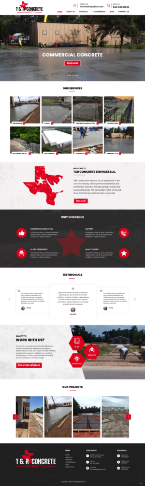 Web Design by pb for T & R Concrete Services LLC  | Design: #25182141