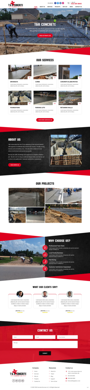 Web Design by pb for T & R Concrete Services LLC  | Design: #25187207