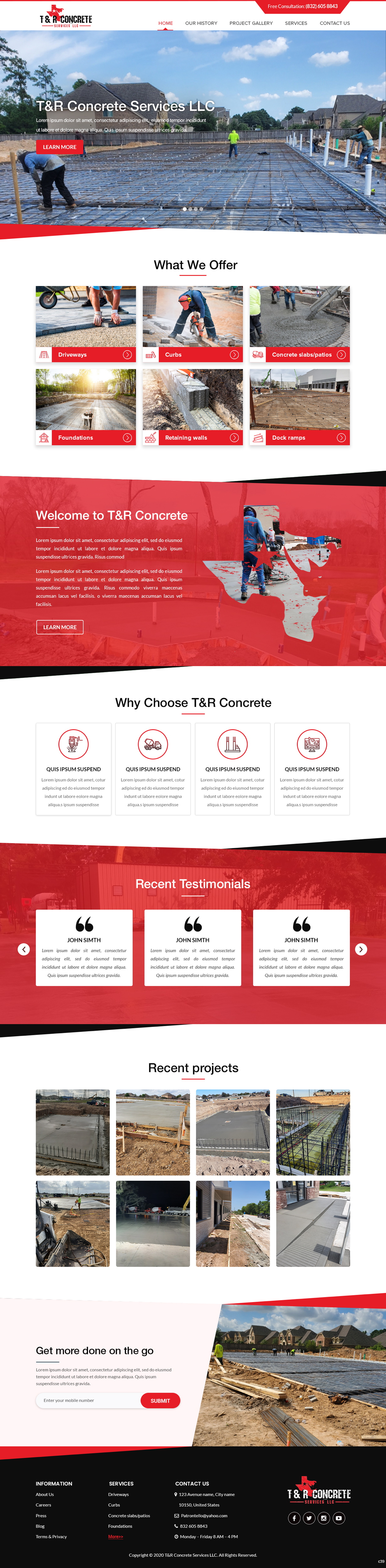 Web Design by pb for T & R Concrete Services LLC  | Design #25187208