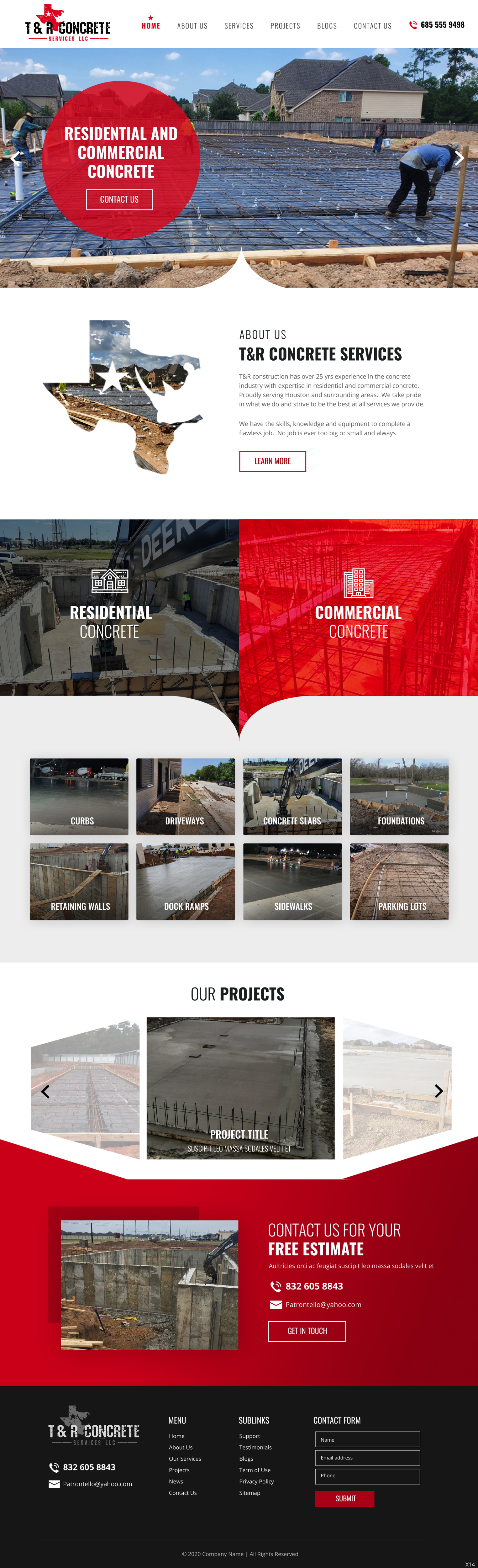 Web Design by pb for T & R Concrete Services LLC  | Design #25187209