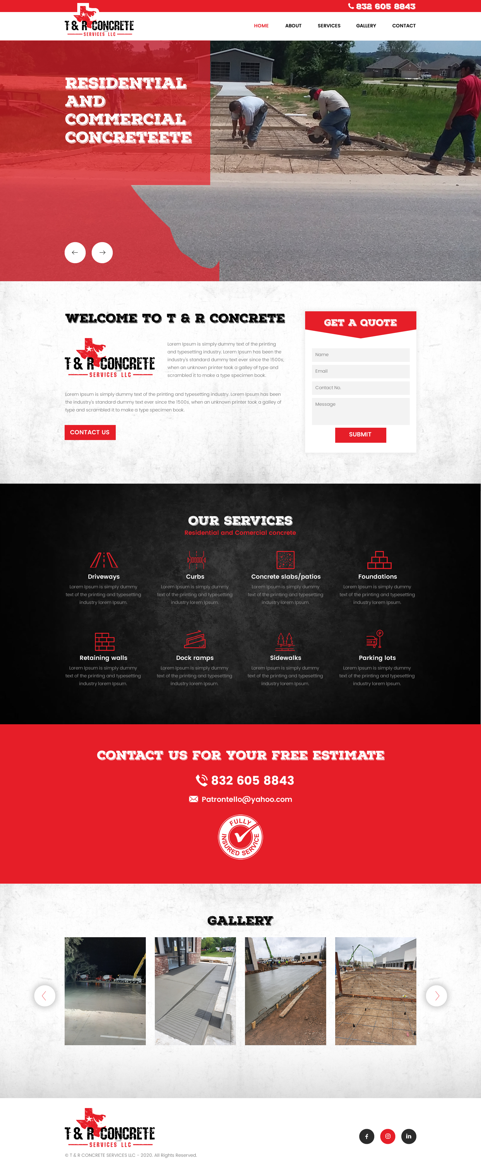 Web Design by rightway for T & R Concrete Services LLC  | Design #25174169