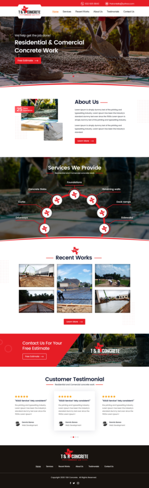T & R CONCRETE SERVICES LLC | Diseño Web por Shijo John